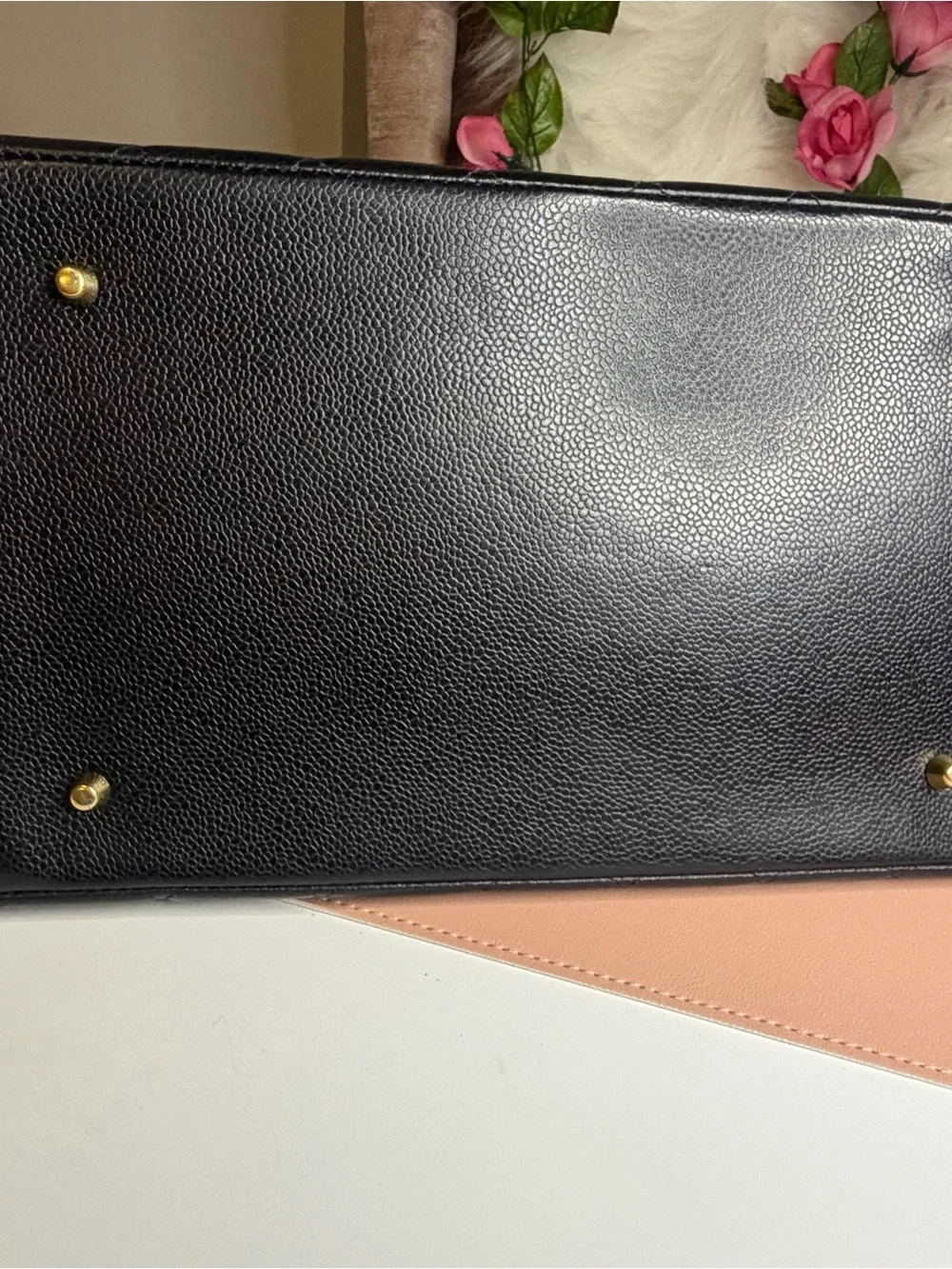 Chanel Vintage Grand Shopping Tote GST Black Caviar Gold Hardware 5 Series COA